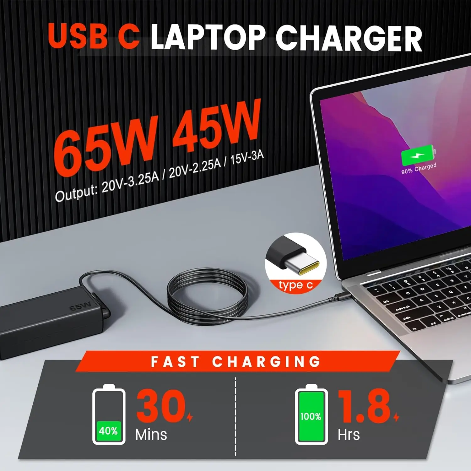 65W 20V 3.25A TYPE-C Laptop Ac - Laptop Accessories Shop review and price